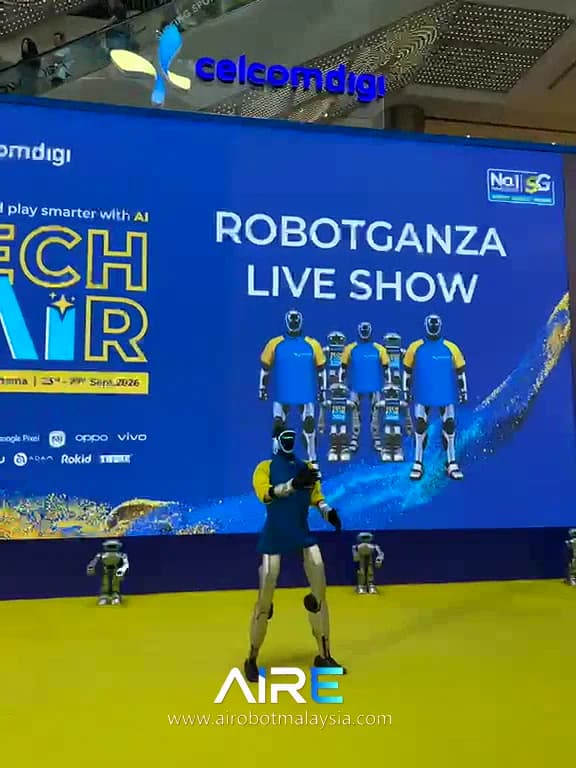 Unitree G1 dancing on the CelcomDigi Tech Fair stage